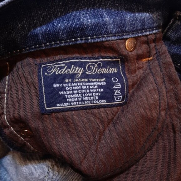 Fidelity Rocco Straight Jeans Blue Opal Vintage Wash Slim Stretch Denim Size 24 - Picture 11 of 14